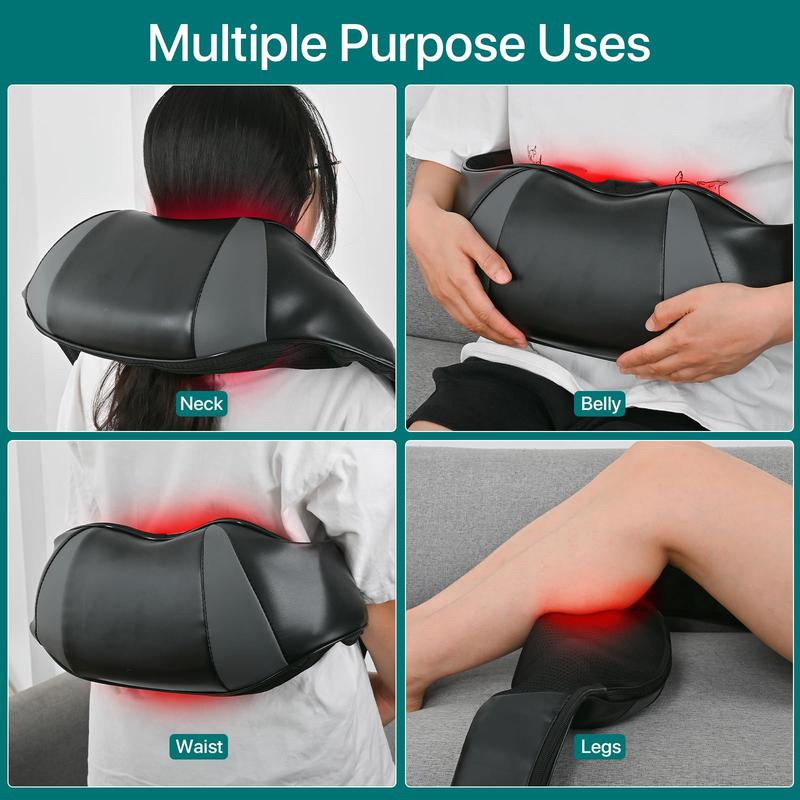 Comfort Shiatsu Neck and Back Massager with Soothing Heat, Electric Shoulder Massage 8 Nodes Deep Tissue 3D Kneading Massages for Pain Relief, Best Christmas Gifts for Man, Woman, Friends, Parents