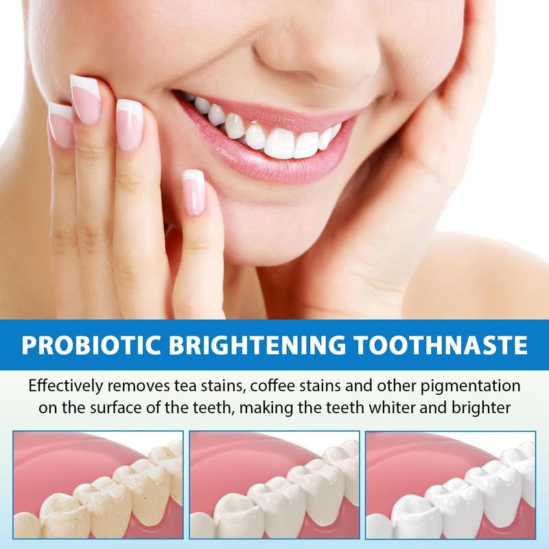 Super Whitening Toothpaste [Triple Whitening] Niacinamide Whitening Toothpaste, Deep Cleansing Toothpaste, Probiotic Whitening Toothpaste, Freshens Breath, Protects Sensitive Teeth, Promotes Healthy Teeth and Gum, Strengthens Tooth Enamel