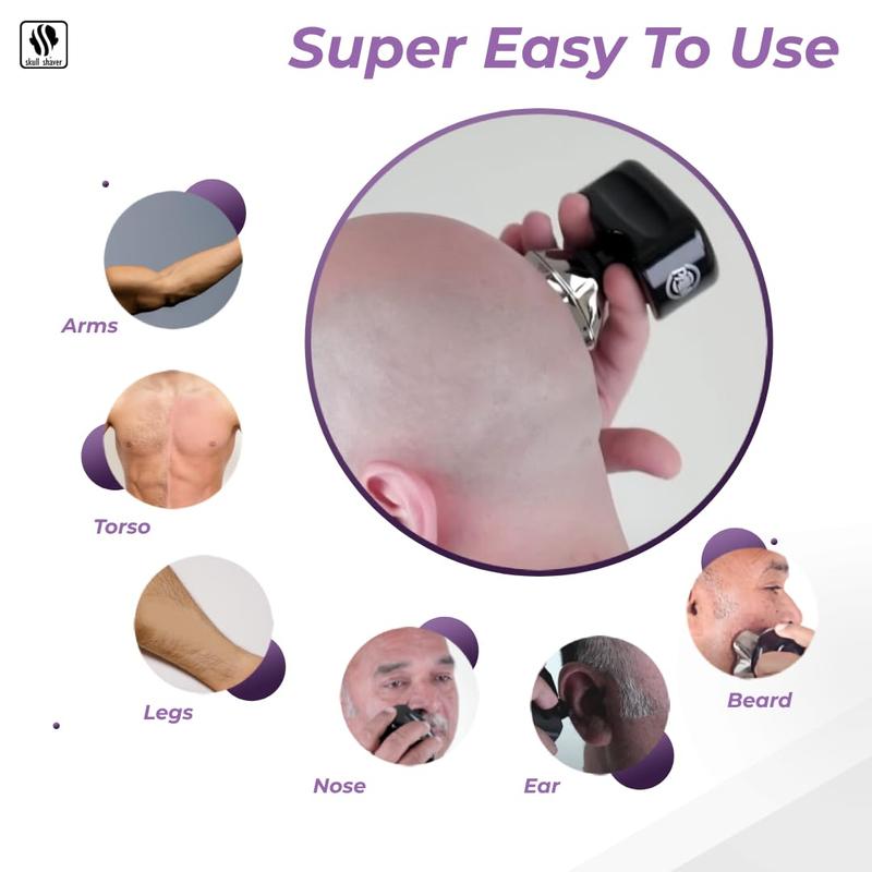 Palm  for Men: Best Bald Head & Face , Waterproof, Cordless, Travel-Friendly - A Perfect  for Bald Men Women