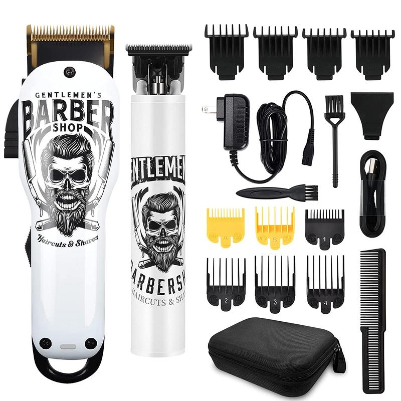 BESTBOMG-V10T Hair Clippers & Trimmer Ceramic T-Blade Cordless Haircut Sets Rechargeable 2000mAh 1200mAh with 10 Guide Combs & for Men Father Husband Boyfriend Salon Lightweight