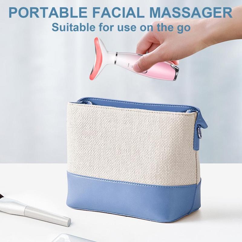 7 Color Facial & Neck Face Massager, 1 Box Portable Vibrating Neck and Face Massager Tools, Skin Care Tool for Women