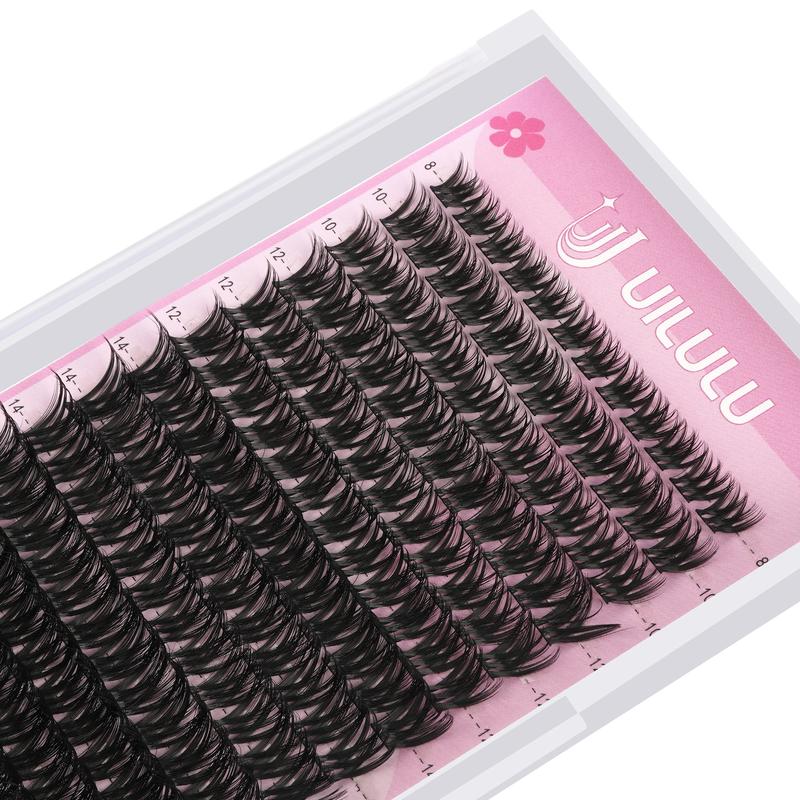 UILULU DIY Lash Extension Kit Individual Lashes Cluster D Curl Eyelash Set (8-18MM Kit)