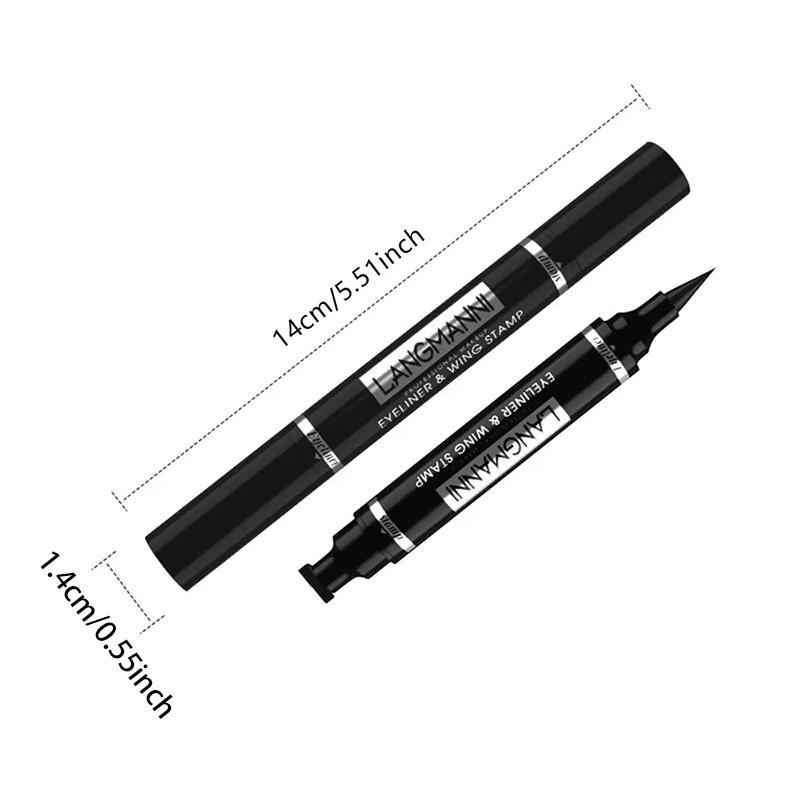 Double-ended Eyeliner Pen, 1 Count Waterproof Long Lasting 2 In 1 Triangle Eyeliner Pencil, Eye Makeup Tool For Women