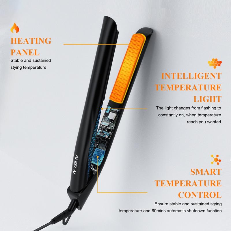 Digital Hair Straightener Comfort, 30S Heat Up, Auto Shut-off, 3D Foating Plates, flexible swivel, Straightener and Curler, Silicone Protector, Gift straightener  clip good 2 in 1