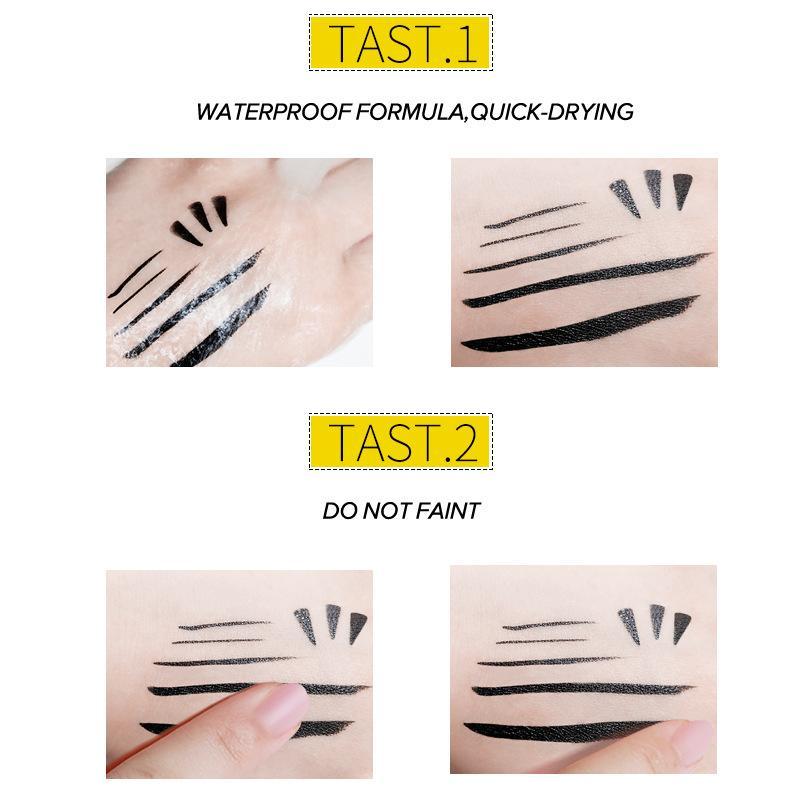 Double-ended Eyeliner Pen, 1 Count Waterproof Long Lasting 2 In 1 Triangle Eyeliner Pencil, Eye Makeup Tool For Women