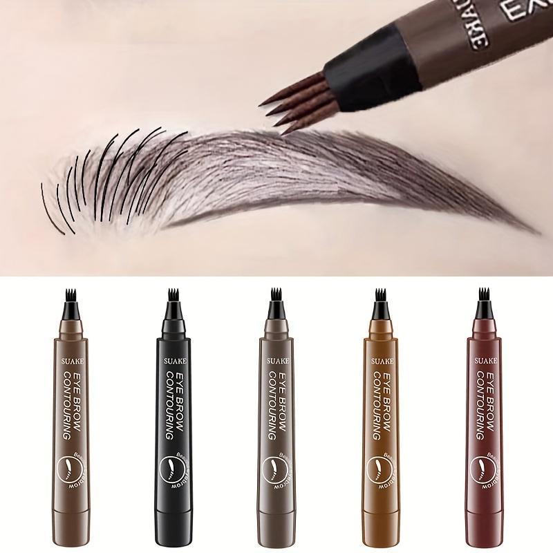 Waterproof Eyebrow Pen,Microblading Eyebrow Pencil With 4Split Head, Natural Looking BrowsMakeup ( 5 Colors )