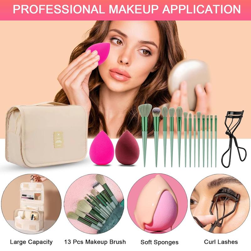 All in One Makeup Kit for Women Full Kit, Professional Travel Makeup Kit for Women & Teens, Foundation Eyeshadow Lipstick Brow Pencil Eyeliner Contour Powder, Complete Make Up Gift Set for Beginners