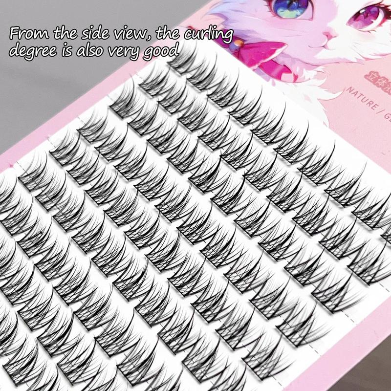 False Eyelashes Lash Extensions, 10 Rows Cosmetic Wispy Cluster Natural Look Faux Eyelashes Eyelashes Extensions, Eye Makeup Tools for Daily Use