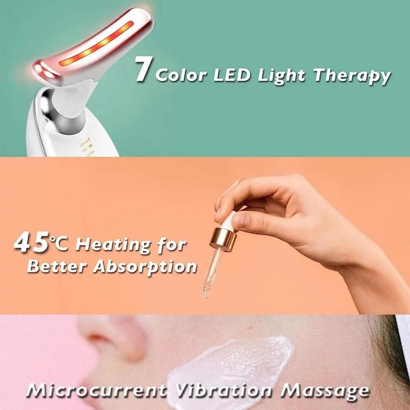 Red-Light-Therapy-for-Face and Neck, Red Light Therapy Wand, 3 Color Led Face Neck Massager eye massager  electric face roller massager facial massager Facial Skin Care christmas 2024 ornament