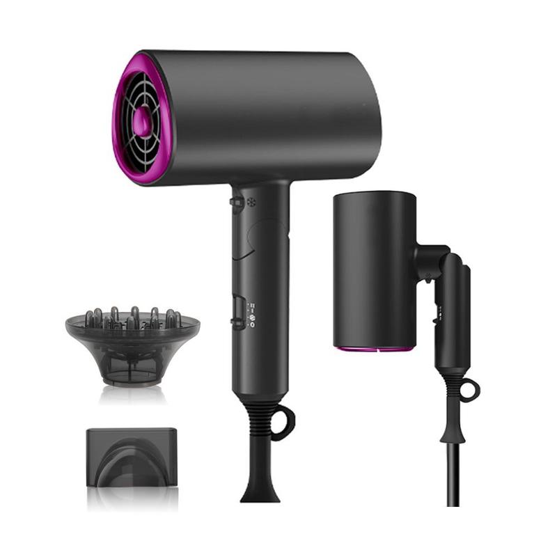 1200W Hair Dryer, Portable Blow Dryer for Curly Hair for Women Men, Lightweight Hair Dryer with Diffuser & Nozzle for Fast Drying As Salon