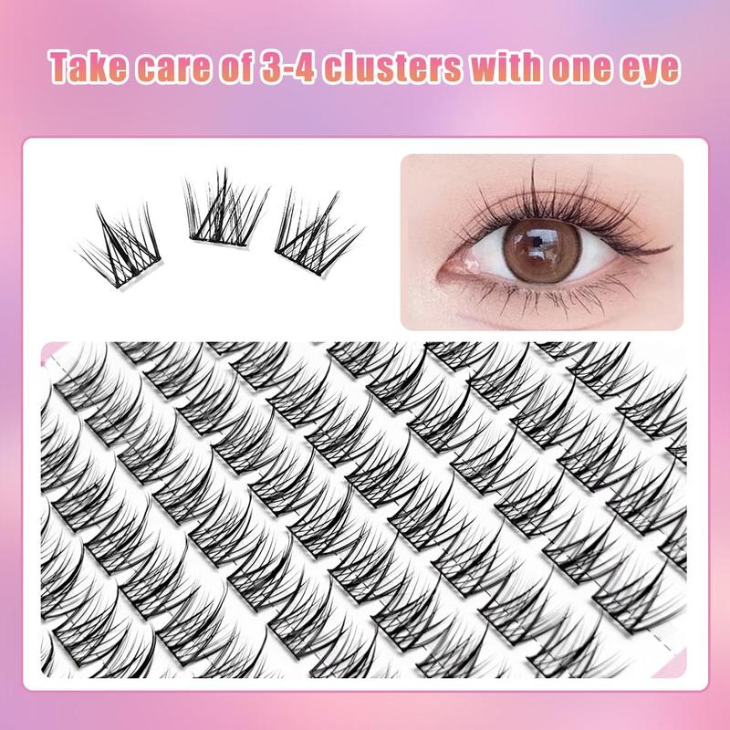 False Eyelashes Lash Extensions, 10 Rows Cosmetic Wispy Cluster Natural Look Faux Eyelashes Eyelashes Extensions, Eye Makeup Tools for Daily Use