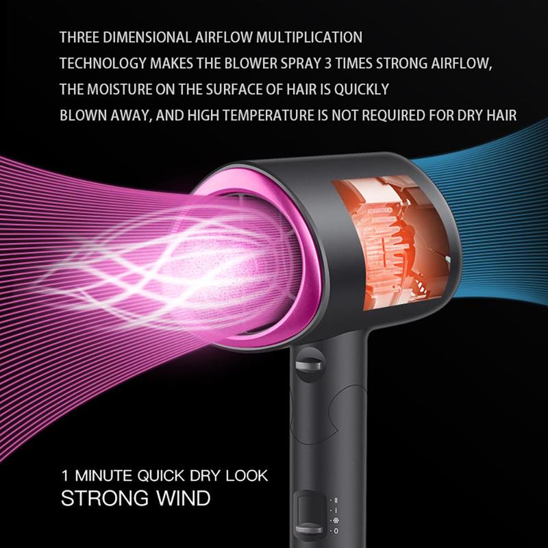 1200W Hair Dryer, Portable Blow Dryer for Curly Hair for Women Men, Lightweight Hair Dryer with Diffuser & Nozzle for Fast Drying As Salon