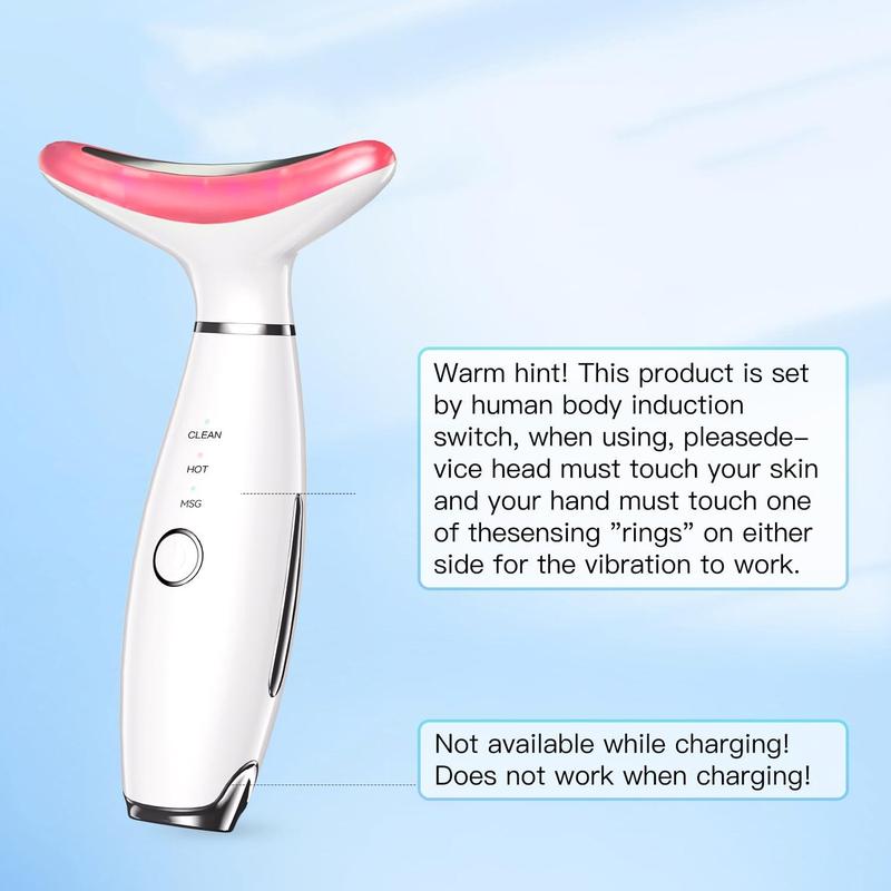 7 Color Facial & Neck Face Massager, 1 Box Portable Vibrating Neck and Face Massager Tools, Skin Care Tool for Women