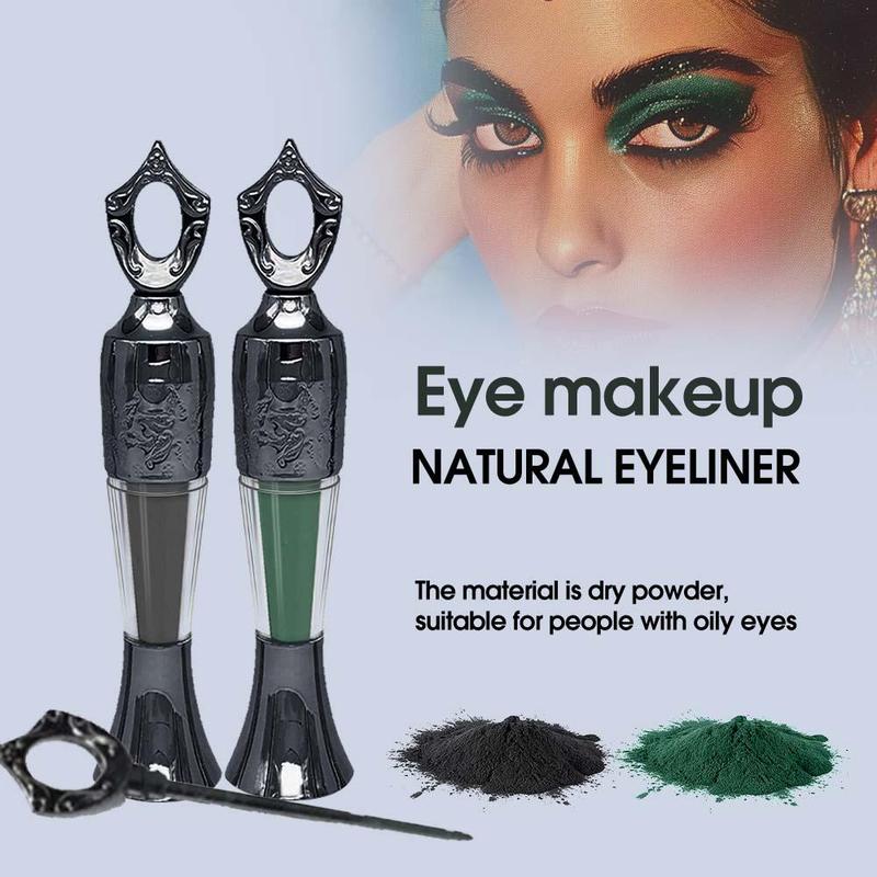 Long Lasting Eyeliner Powder, 2 Counts set Natural Look Waterproof Powder Eyeliner, Professional Eye Makeup Products for Women & Girls