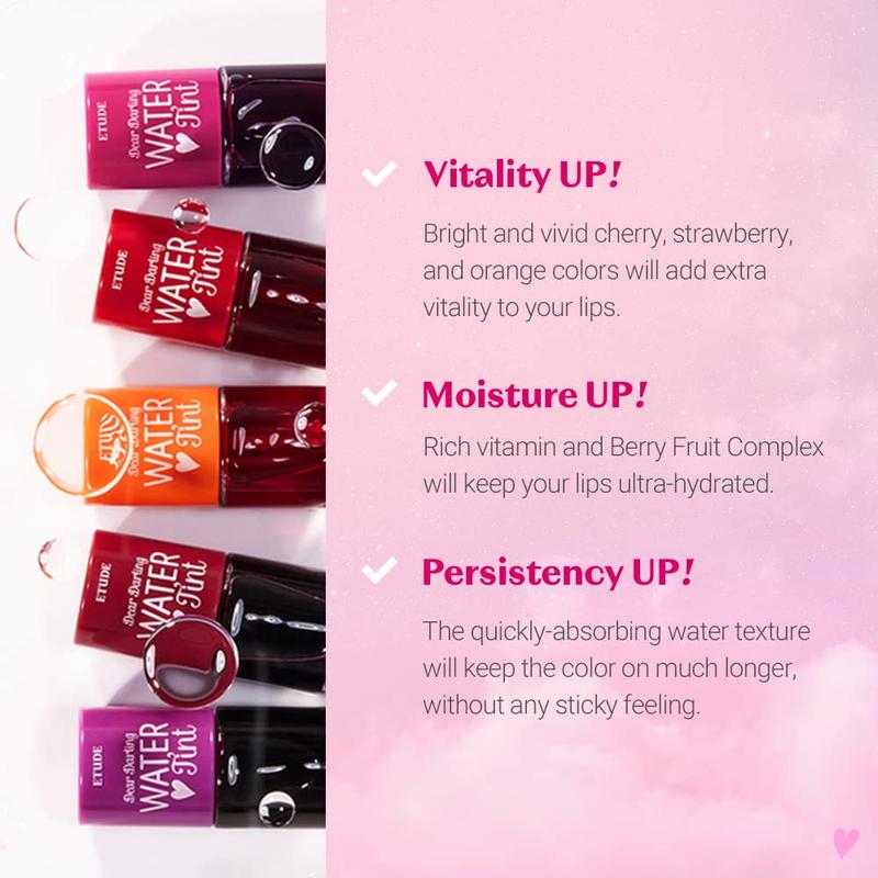 ETUDE Dear Darling Water Tint Vivid Color Lip Stain with Moisturizing Weightless & Non-sticky Finish Lip Stain | Smudge-proof & Lightweight Lip Tint | K-beauty Gloss Korean Lipgloss Lipstick