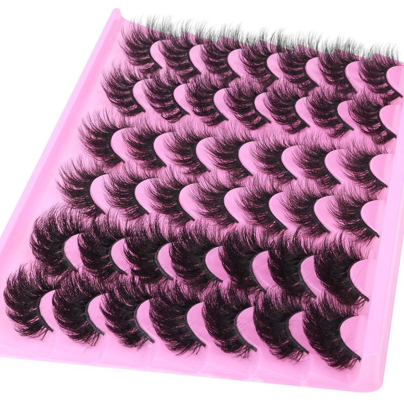 3D False Eyelashes, 21 Pairs Natural Curling Wispy Cat Eye Faux Cluster Lashes, Volumized False Eyelashes for Women and Girls Eye Makeup Enhancement