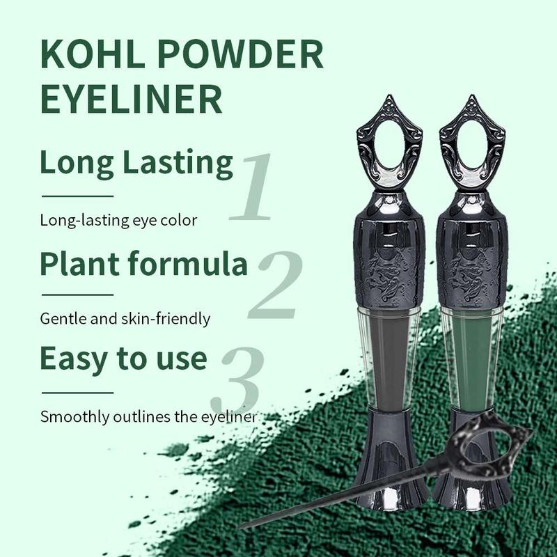 Long Lasting Eyeliner Powder, 2 Counts set Natural Look Waterproof Powder Eyeliner, Professional Eye Makeup Products for Women & Girls