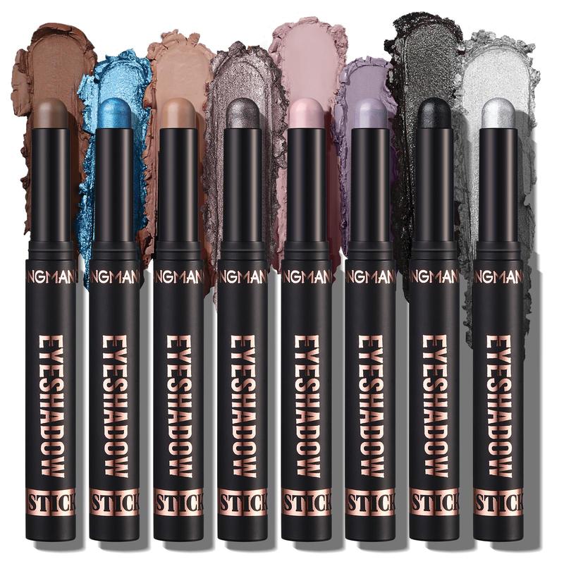 Long Lasting Eyeshadow Stick Set, 8 Counts set Waterproof Eyeshadow Pencil, High Pigmented Shimmer and Matte Eye Shadow Sticks, Eye Makeup Products, Christmas Gift