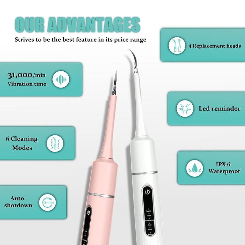 ETHME Multifunctional Plaque Remover 2-in-1 Sonic Electric Toothbrush for Adults Stains Remover Removable Heads - Oral Comfort Cleanisng Device