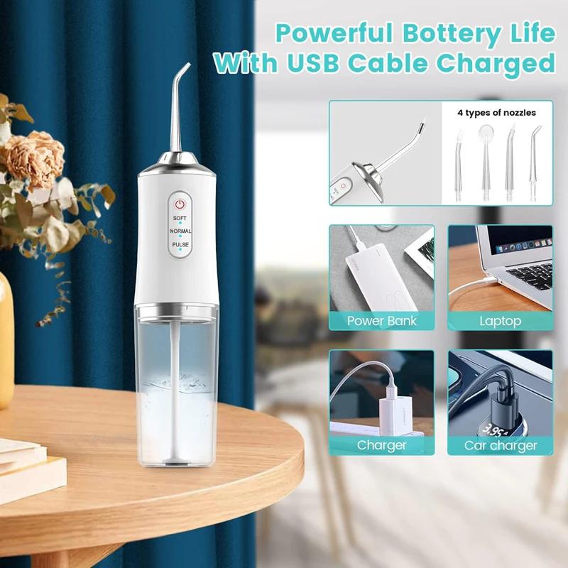 Electric Water Flosser, Smart Chip for Precision Pressure Control, 360° Rotating Nozzle, Oral Irrigator, Deep Clean Teeth and Gums, Christmas Gift