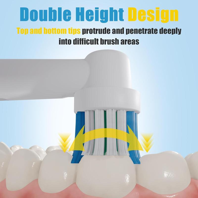 8 count Replacement Toothbrush Heads Compatible with Oral B Braun, Professional Electric Toothbrush Brush Heads Refills for Oral-B Pro 500 750 1000 1500 3000 3757 5000 7000 7500 8000