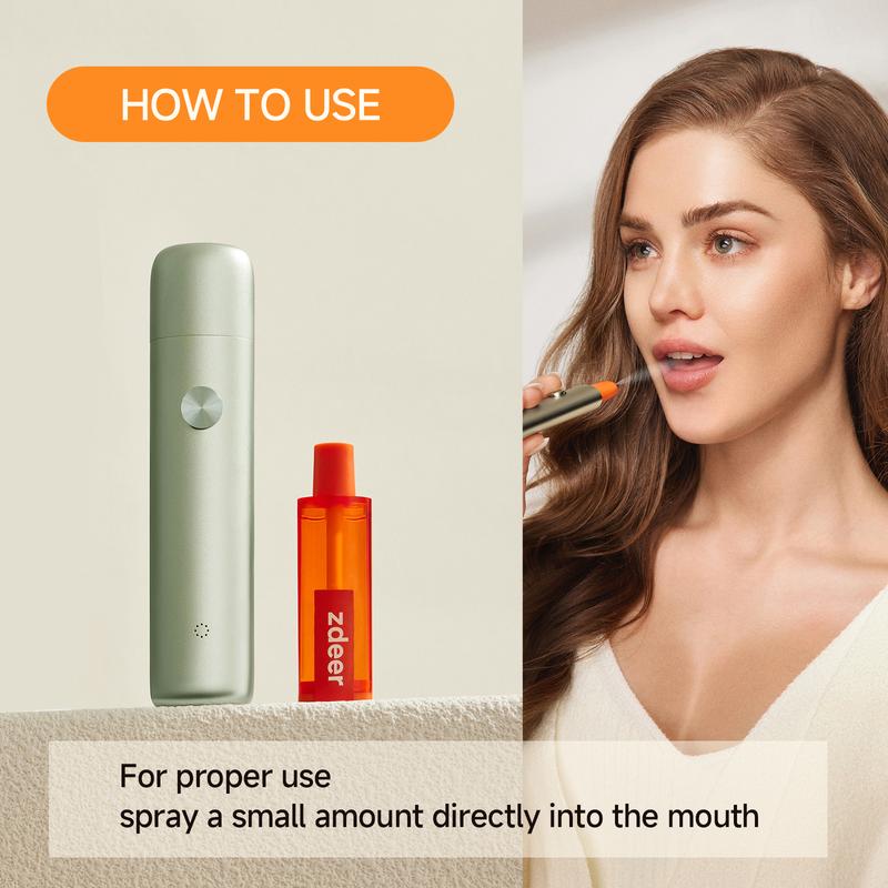 Electric Oral Spray, ZDEER Smart Fresh Oral Spray for Bad Breath, Breath Fresheners Rechargeable Oral Care Mist, Oral Spray Fresh Breath for Men and Women, Ultra fine Mint Flavor Mist for Mouth Alcohol Free