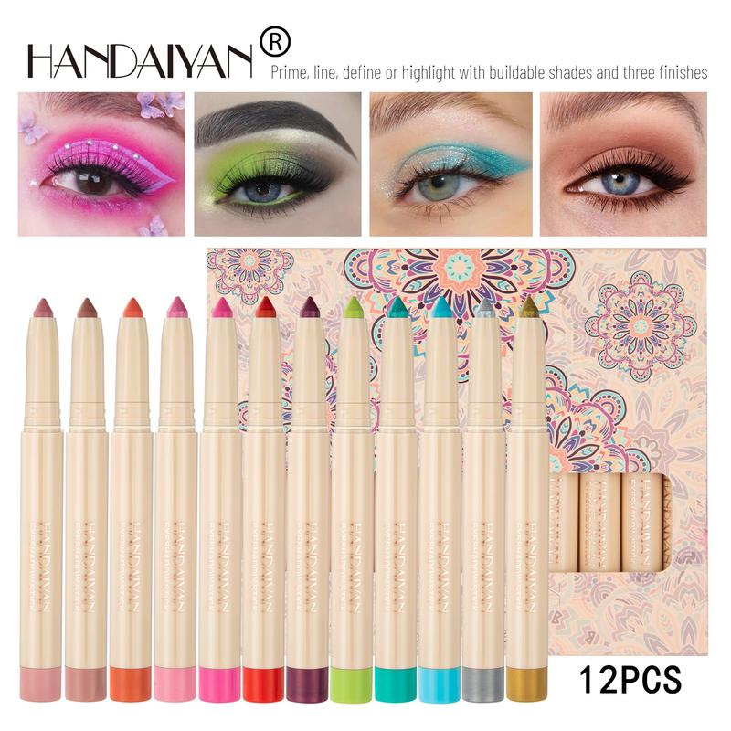 12pcs Long Lasting Eyeshadow Pen Set, Waterproof Eye Shadow Pen, Eye Makeup Tool for Women