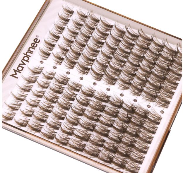 Brown Lash Clusters Wispy Eyelash Extensions Dark Brown Lash Extensions 10-16MM DIY at Home CC Curl Eyelash Clusters Natural Spiky Lash Individuals 120 Pcs Cluster Lash Pack