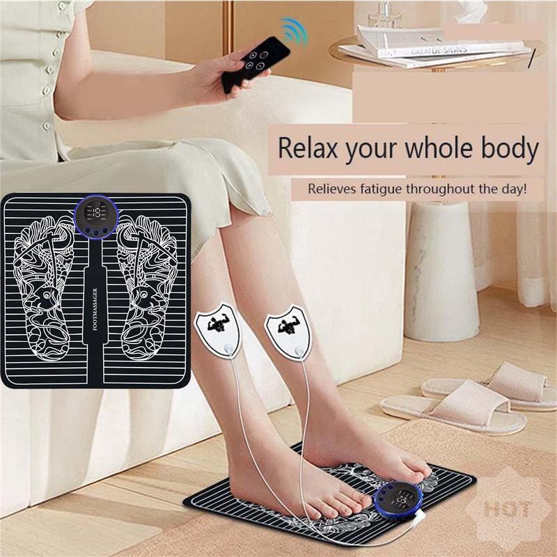 Electric Foot Massager, 1 Set 8 Modes 19-gear Foot Massage Machine with Remote Control, Foot Muscle Relaxation Massager for Home & Travel