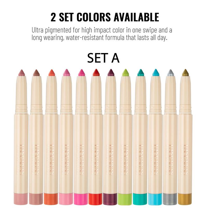 12pcs Long Lasting Eyeshadow Pen Set, Waterproof Eye Shadow Pen, Eye Makeup Tool for Women