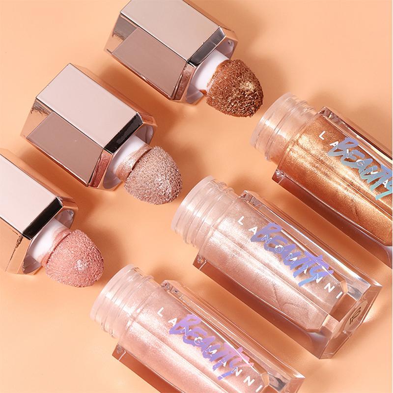 Natural Look Pearlescent Liquid Highlighter, 3 Counts set Shimmering Highlighter Stick, High-gloss Sparkling Facial Makeup Products