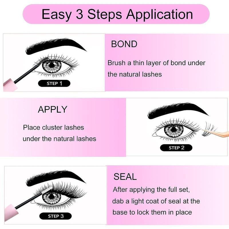 Double-ended Eyelash Glue for Gifts, 1 Count Waterproof False Eyelash Brush, Sticky Eyelash Glue for Eyelash Extensions, Eyelash Glue for Cluster & Separated & Individual Eyelashes