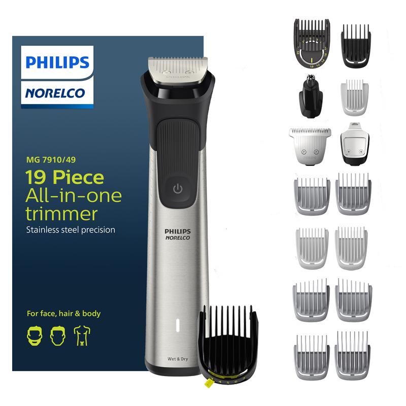 Philips Norelco Multigroom Series 7000, Mens Grooming Kit with Trimmer for Beard, Head, Hair, Body, Groin, and Face - NO BLADE OIL NEEDED