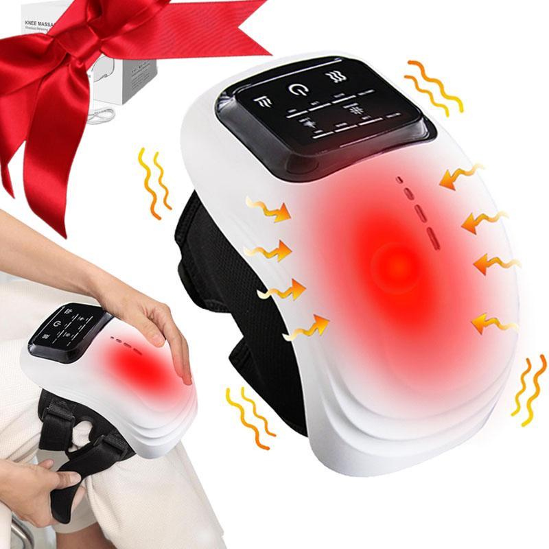 Portable Comfort Electric Knee Massager, Rechargeable Cordless Massage Machine with Heat and Vibration, Adjustable Temperature Smart Knee Massage Instrument for Muscle Relaxation, Massager Electric Machine with Clear Visible Touch Screen, Body Massager