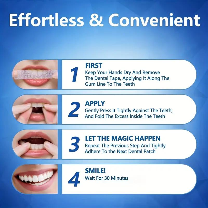 Cheerup effective whitening tooth strips 14pcs effectively reduce sensitivity strengthen teeth and help remove smoke coffee soda wine stains (7 treatments) Oral Halloween