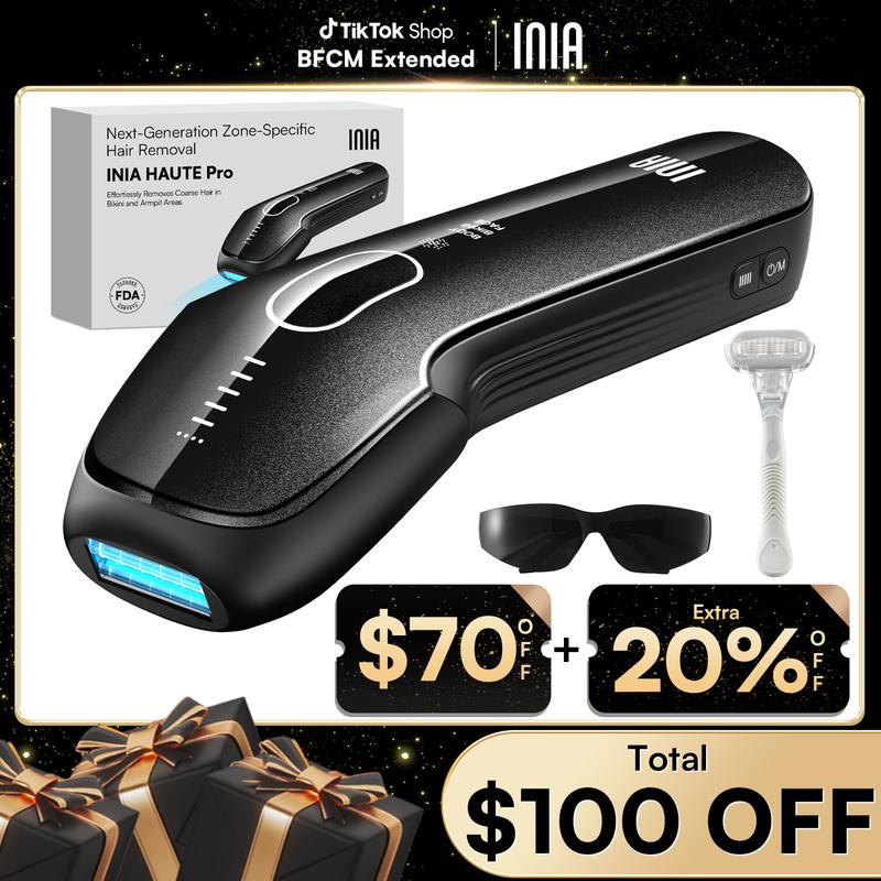 [Christmas Gift Exclusive] INIA HAUTE Pro ComfortTouch Ice-Cooling Precision IPL Hair Removal Device, 2-Year Warranty, FDA Cleared, Perfect Gift Season Pick, Christmas Gift