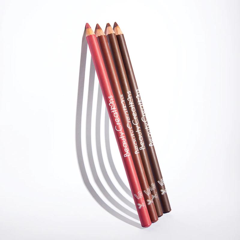 Beauty Creations Wooden LIP Liners, Very Creamy Formula, Glides Smoothly, Pigmented, Long Wear Wooden Pencils