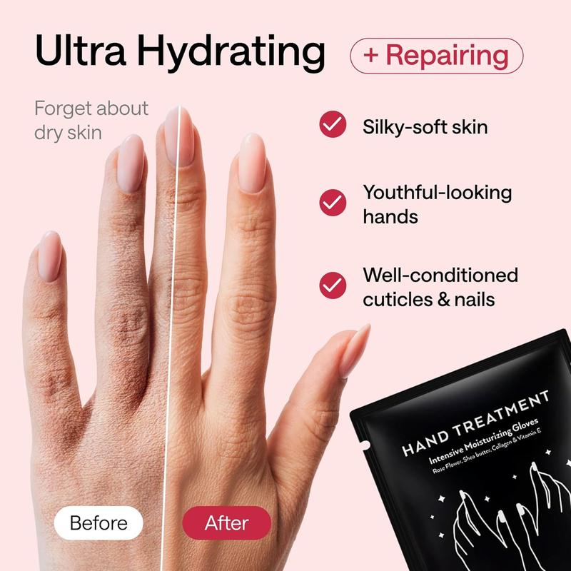 Moisturizing Gloves for Overnight Hand Treatment & Care - Hand Moisturizer Gloves Overnight - Hand Mask Gloves for Relaxing Hand Spa - Collagen Hand Gloves - Lotion Infused Moisturizing Gloves 6 Pack