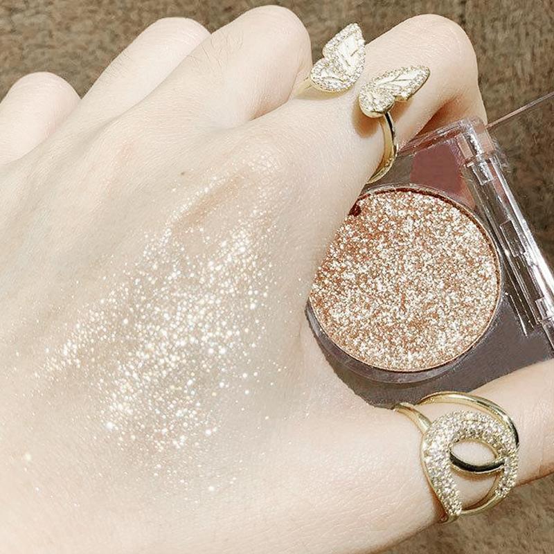 Glitter Eyeshadow, Single Color Shimmering Eye Shadow, Glittering Brightening Highlighting Eyeshadow Powder, Long Lasting Sweat-proof Eye Shadow Makeup Products