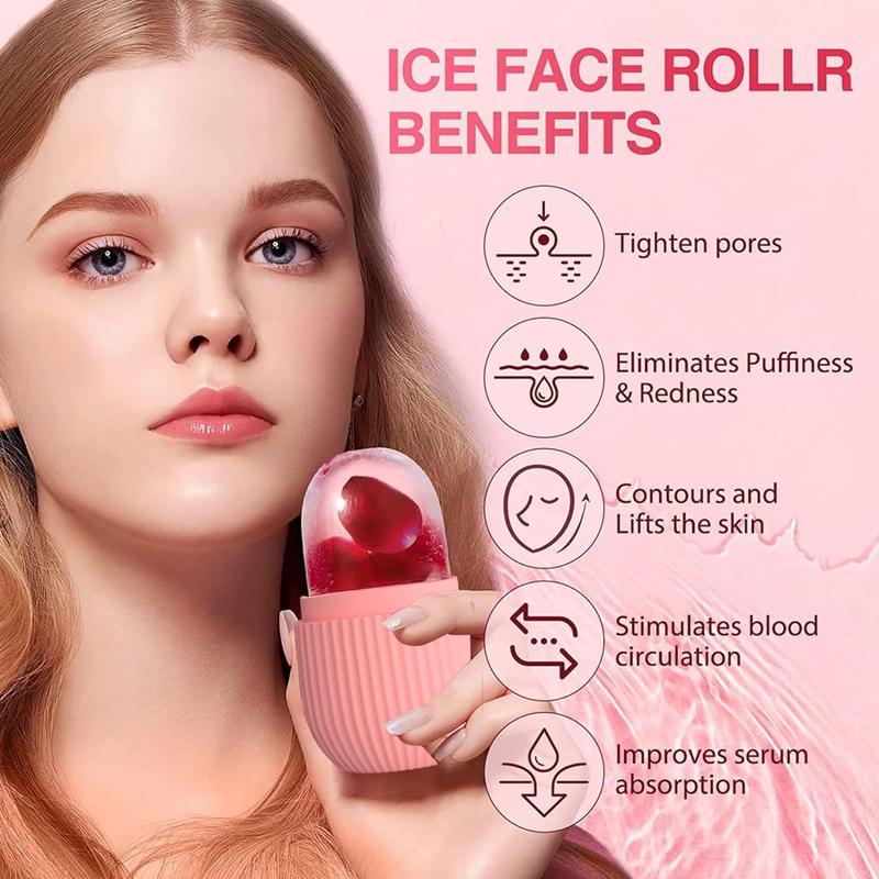 Face and Body Ice Roller,Comfort Silicone Ice Cube for Puffiness,Eyes and Neck Naturally Conditioning and Skin Care,Cold Therapy Ice Cup Molds Massage