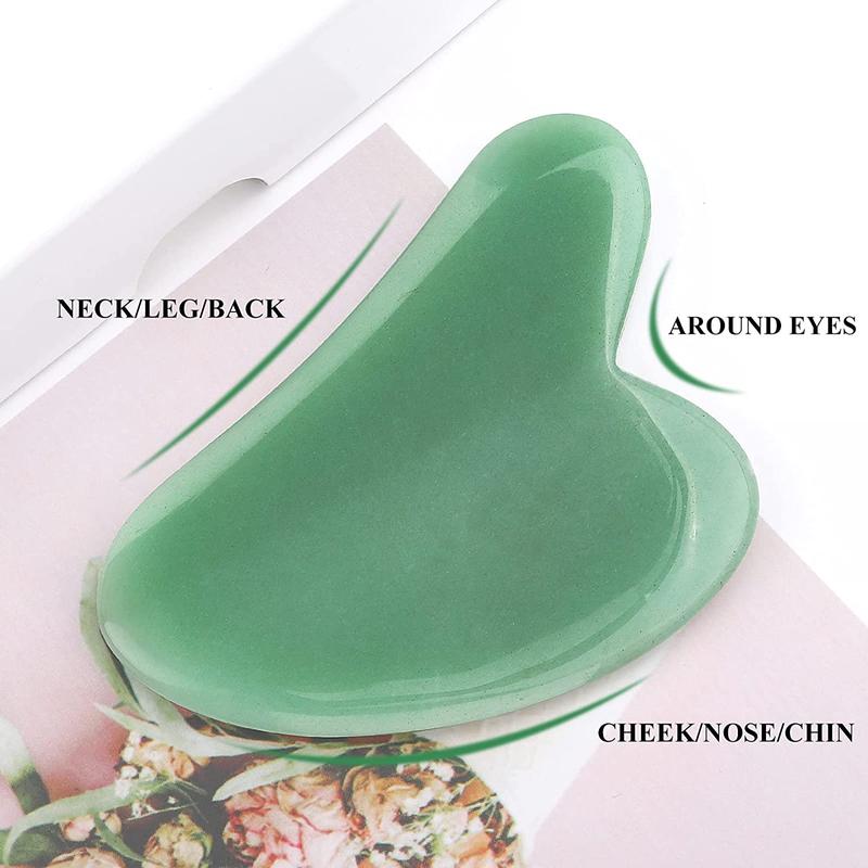 Manual Face Massager, Comfort Imitation Jade Gua Sha Stone for Scraping & Lifting, Skincare Gift