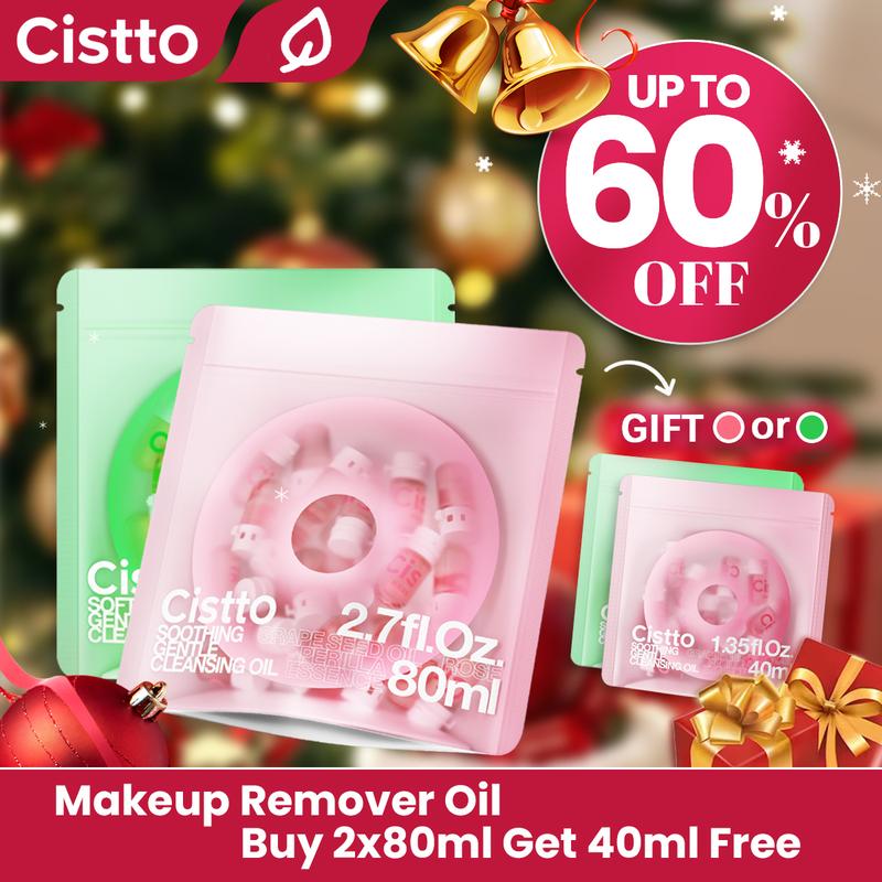 Cistto Natural Cleansing Oil – Best for Sensitive & Acne-Prone Skin, Waterproof Makeup Remover Oil – Nourishing & Gentle!, Travel-Friendly  2ml*20 or 40 Capsules, Antioxidant Fresh-Seal, Non-comedogenic ，Fragrance and Colorant Free！