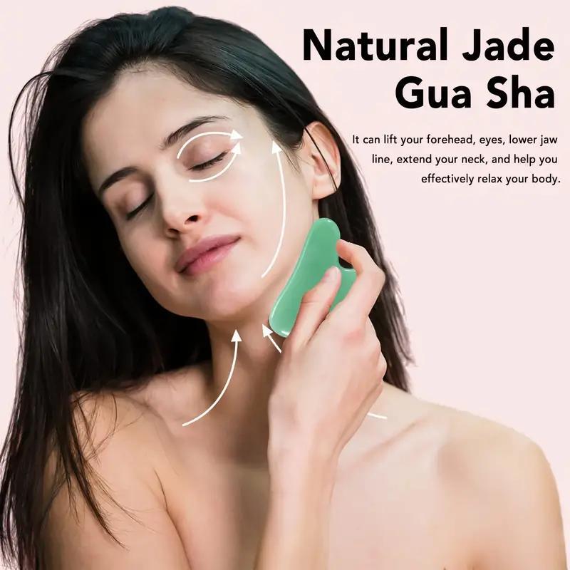 Gua Sha Board & Ice Roller for Face, 2 Counts set Self Face Massage Tool for Improving Facial Wrinkles and Puffiness, Professional Manual Skincare Tools for Women, Face Scrubber, Face Care Product