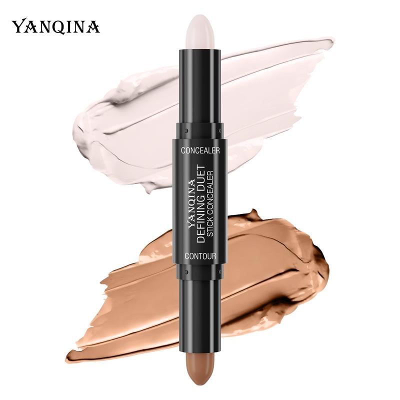 2 in 1 Comfort Double Ended Cosmetic Contour Stick, 1 Count Compact Highlighter Contouring Bronzer Pencil, Face Brightening Make Up Stick, Facial Makeup, Christmas Gift