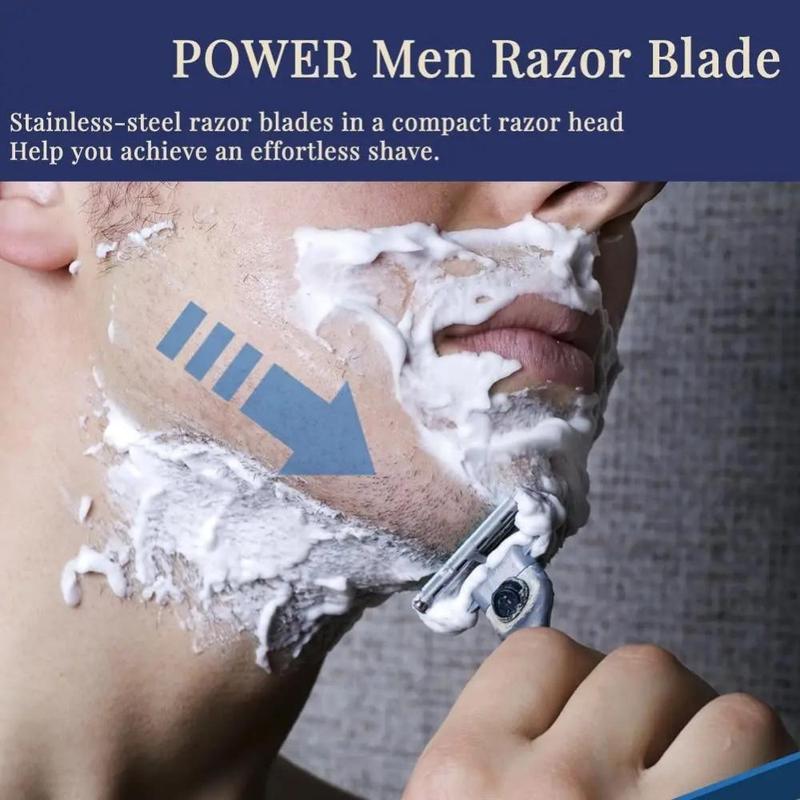 Men's 3-layer Razor Blade, 1 Set Manual Razor Holder & 12 Blades, Universal Manual Razor, Shaving Knife for Men, Men's Care Product, Christmas Gift