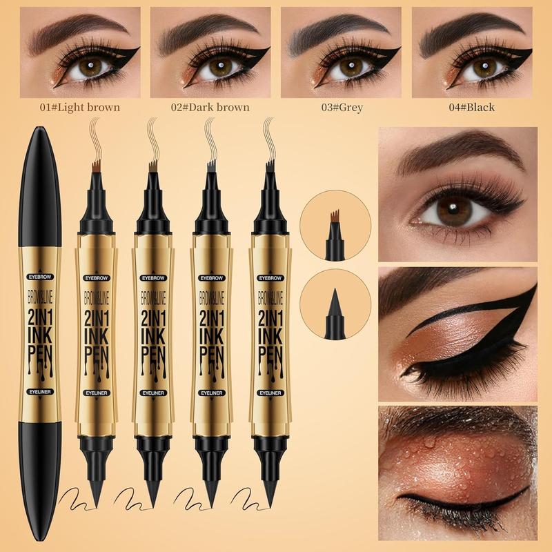 2024 New Magic 4-Tip Eyebrow Pencil,Eyebrow Microblading Pen, Upgraded 3D Waterproof and Sweat-proof Microblading Eyebrow Makeup Cosmetic