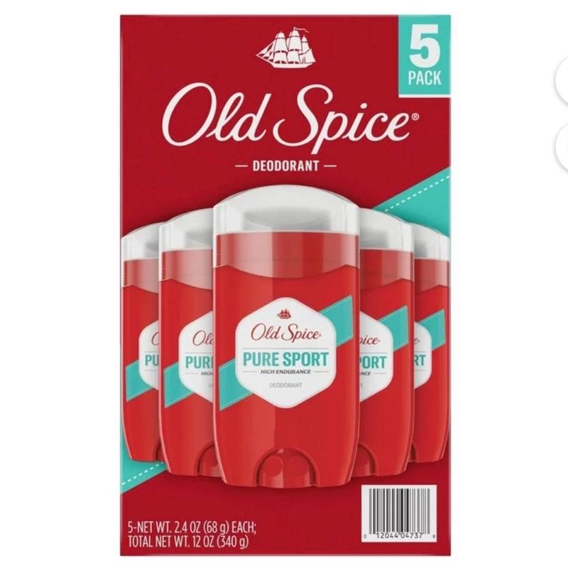 Old Spice Pure Sport Deodorant 2.4 Ounce (Pack of 5) Aroma Body Care Scent Fragrance