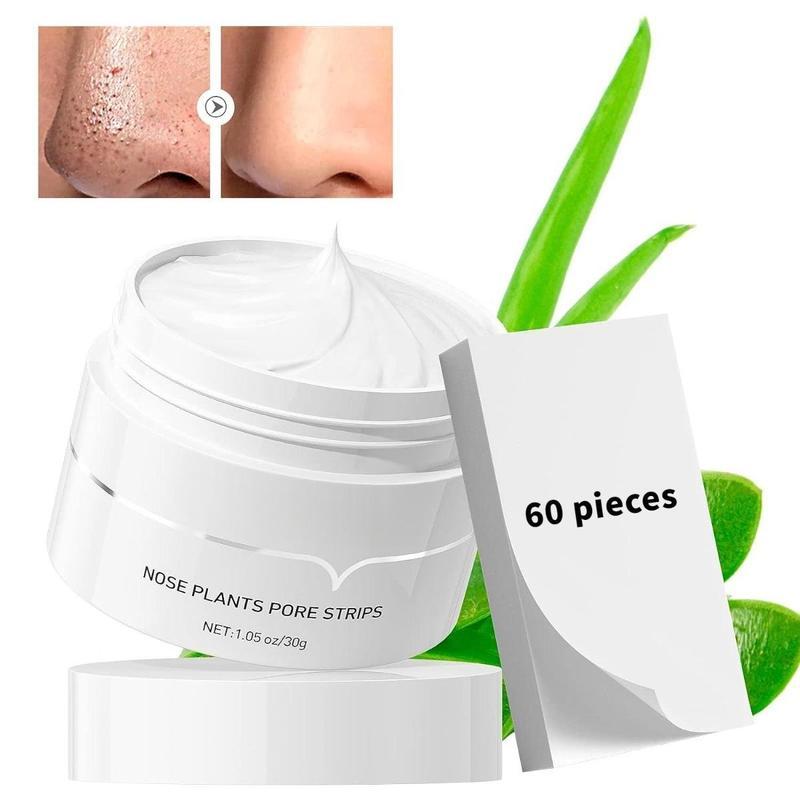 Blackheads & Whiteheads Removal Mask with 60-count Strips, Blackhead Remover Peel Off Mask, Nose Plants Pore Cleanser Purifying Face Mask(1.05oz 30g) Skincare Comfort