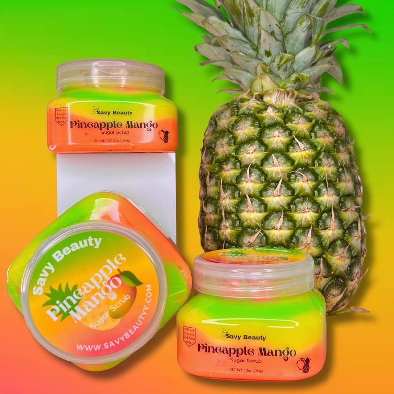 Pineapple Mango- Whipped Lightweight Sugar Scrub For Smooth Skin Body Care