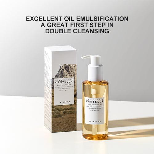 [SKIN1004 Official Shop MadagascarCentella Light Cleansing Oil 6.76 fl.oz200ml, Pure and Light Oil with FreshCleansing Effect, Micellar CleansingHypoallergenic Use Cleanser Makeup Makeup Remover Cosmetic